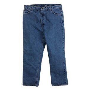 Carhartt Men's Flannel Lined Relaxed Fit Jeans 44x34 Denim Blue Cotton